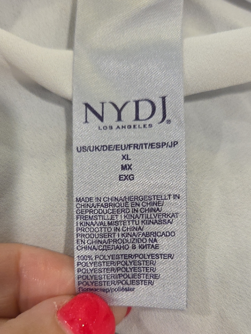 NYDJ White Split-Neck Button-Front Blouse Size XL! - Picture 3 of 8